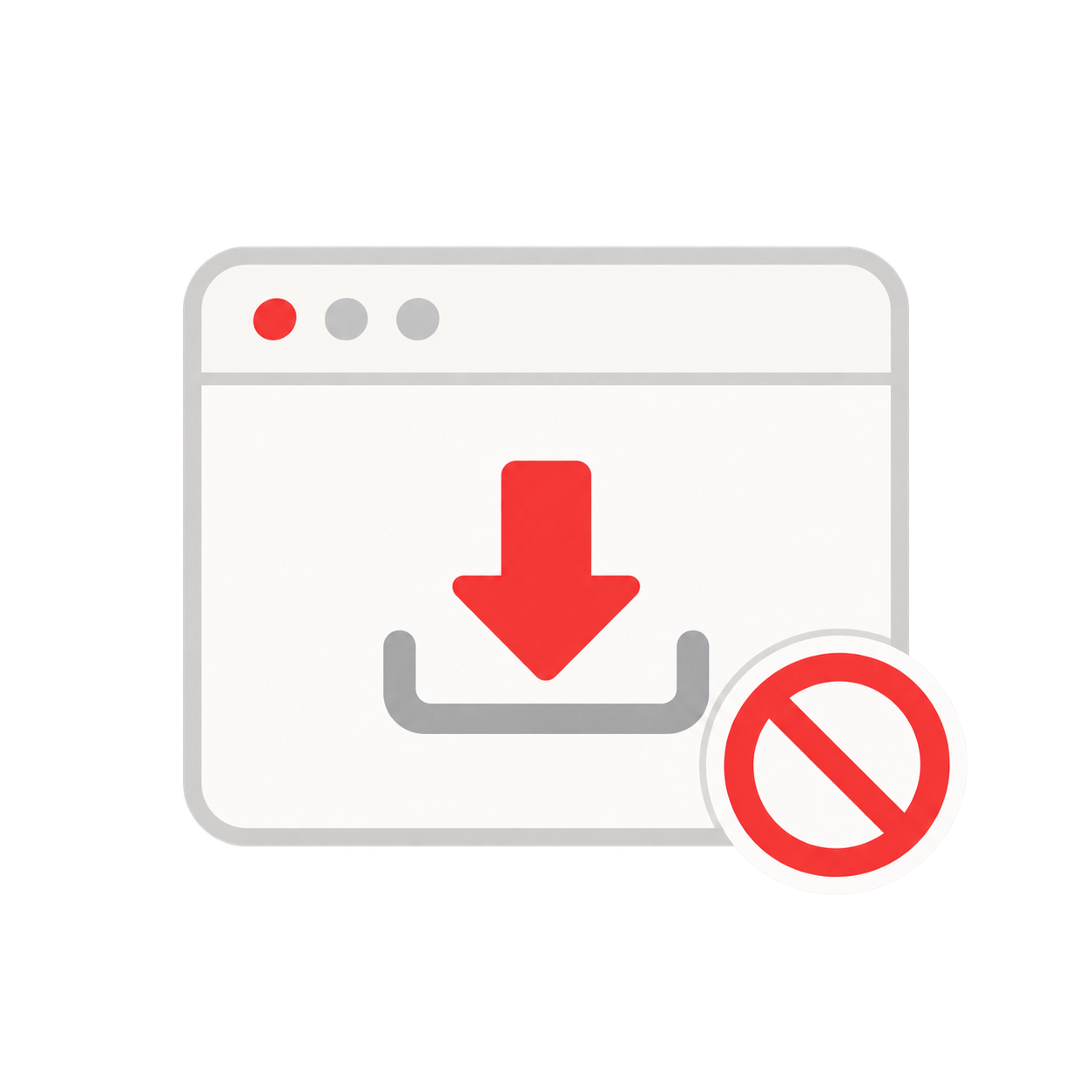 Browser download blocked illustration
